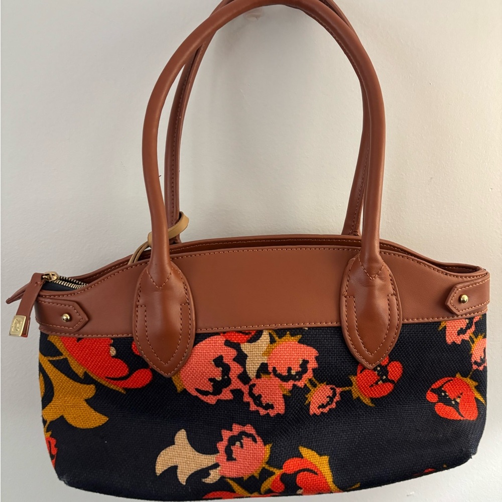 Spartina 449 Floral Shoulder Bag in Navy and Orange